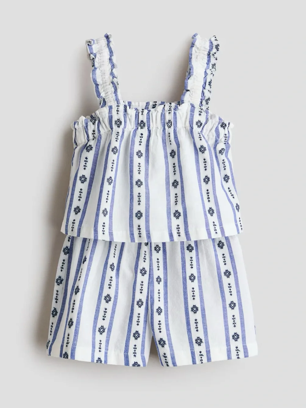 Kids Two-Piece Blue & White Striped Set Size 7